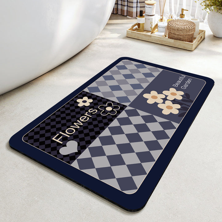Floral Design Cotton Bath Mat Stornfield