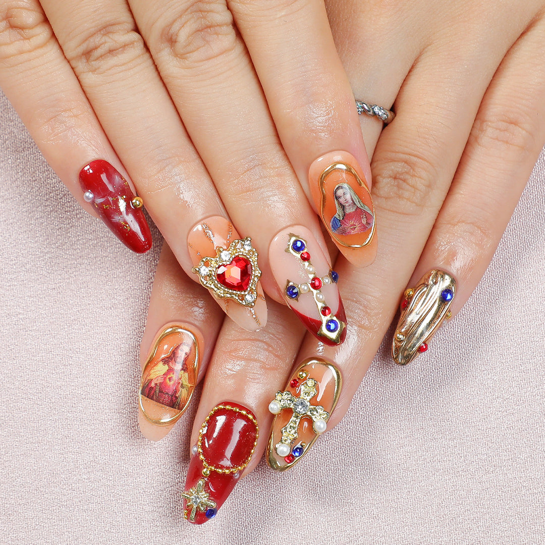 Elegant Artificial Nails with Decoration Stornfield