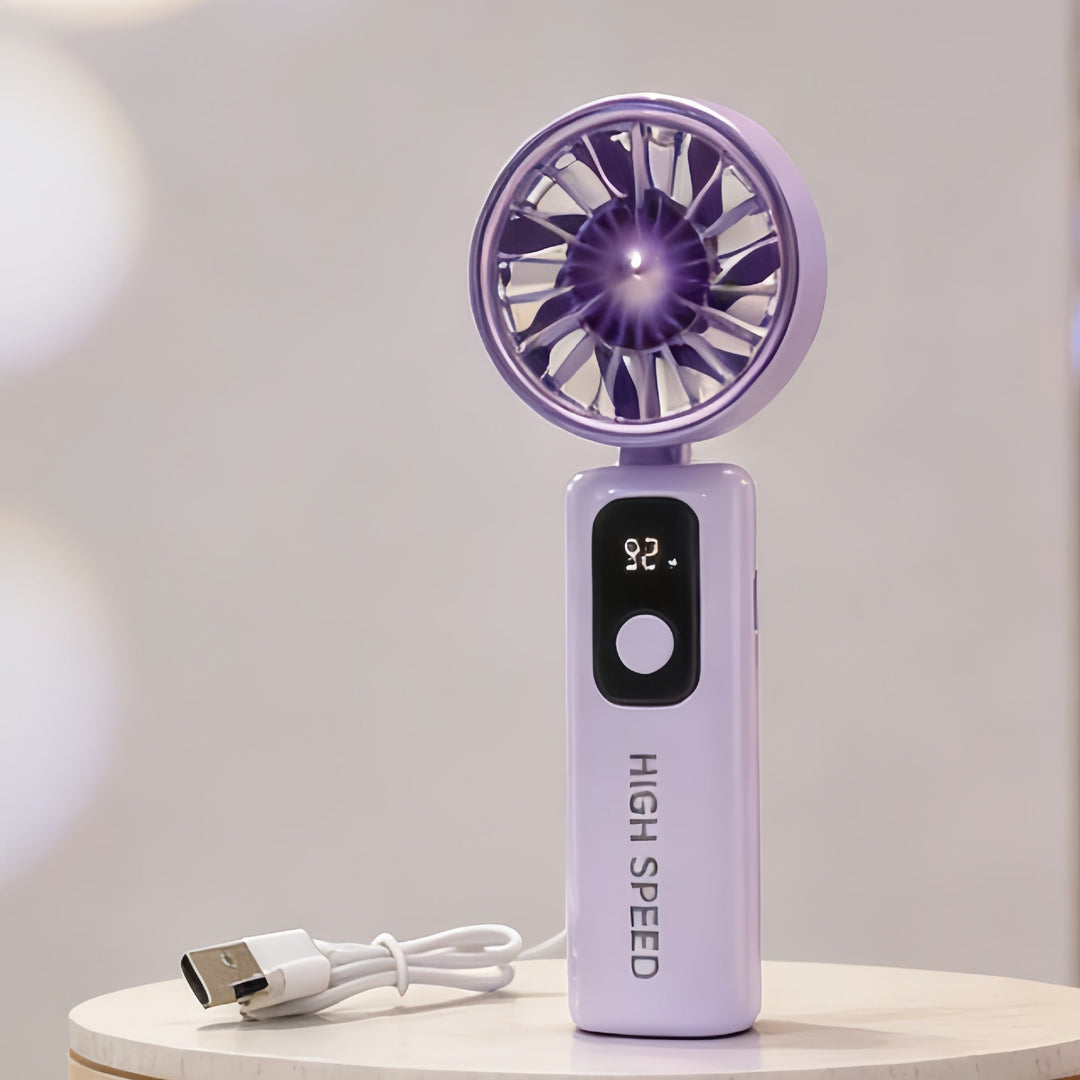 Ladies Portable Mini Fan with Digital Temperature Display Stornfield