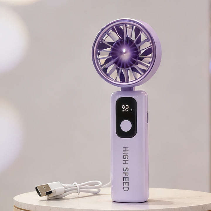 Ladies Portable Mini Fan with Digital Temperature Display Stornfield