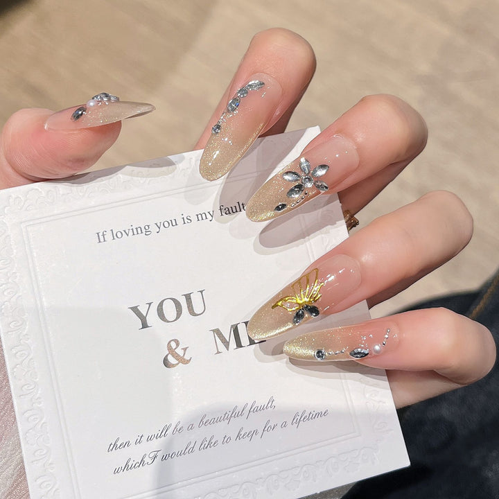Artistic Glittery Nail Extensions Stornfield