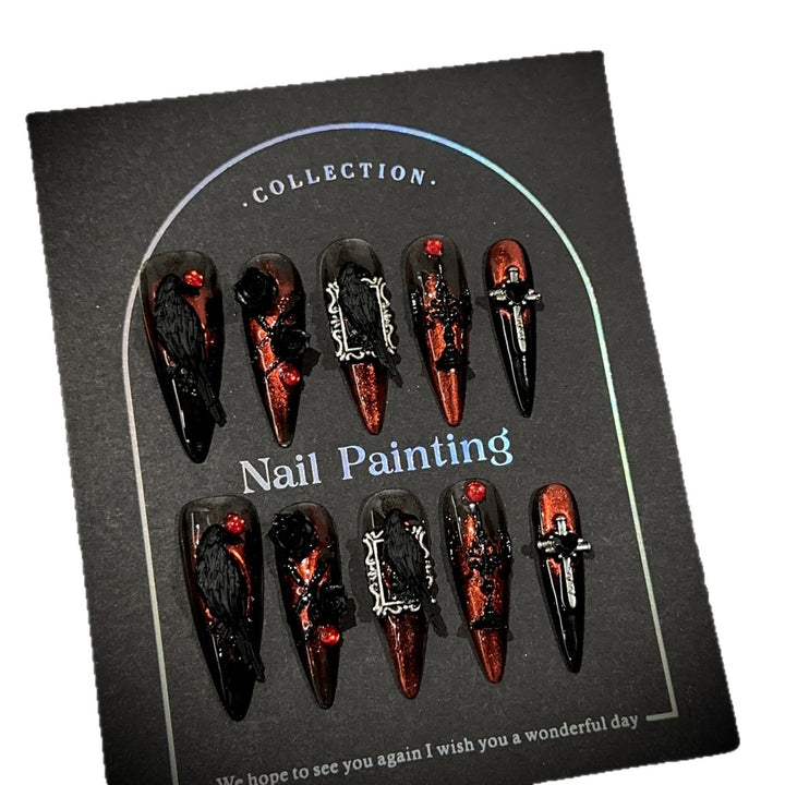 Gothic-Inspired Press-On Nail Set