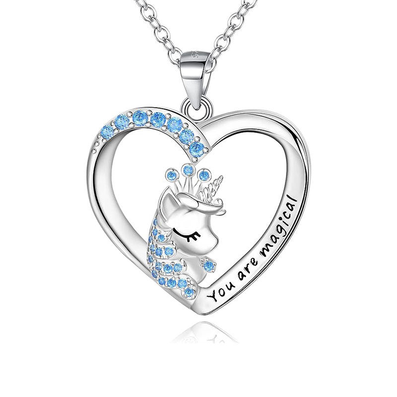 Enchanted Unicorn Heart Pendant Necklace Stornfield