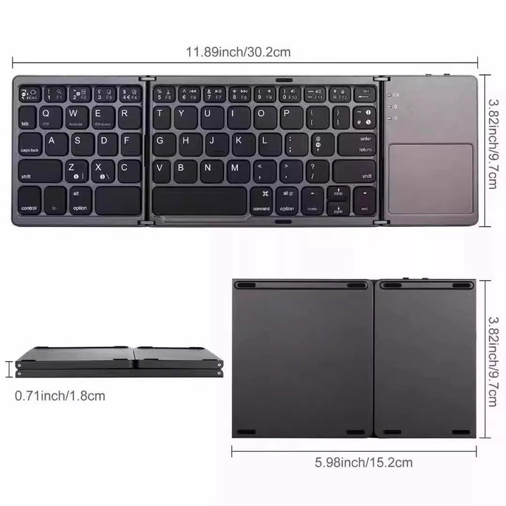 Portable Folding Wireless Keyboard and Mouse Set Stornfield