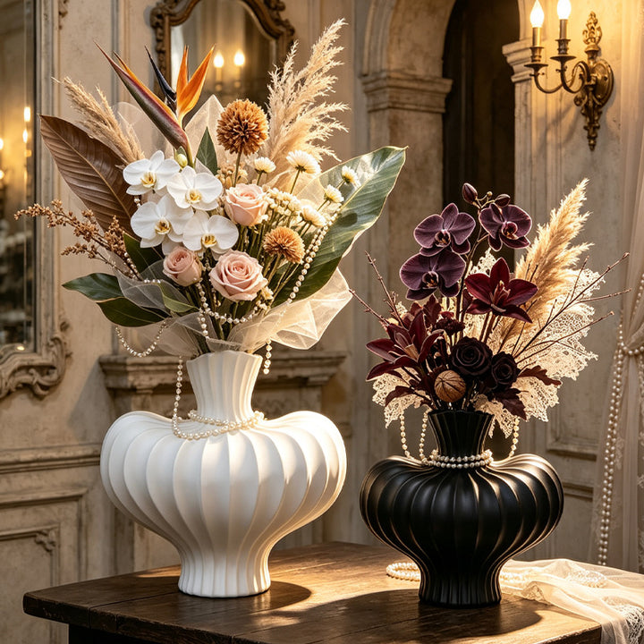 Sculpted Ribbed Decorative Vase Stornfeild