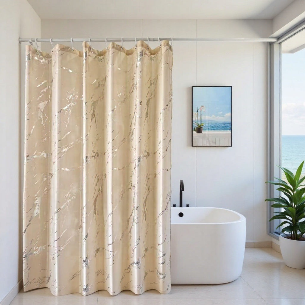 Marble Effect Waterproof Shower Curtain Stornfield