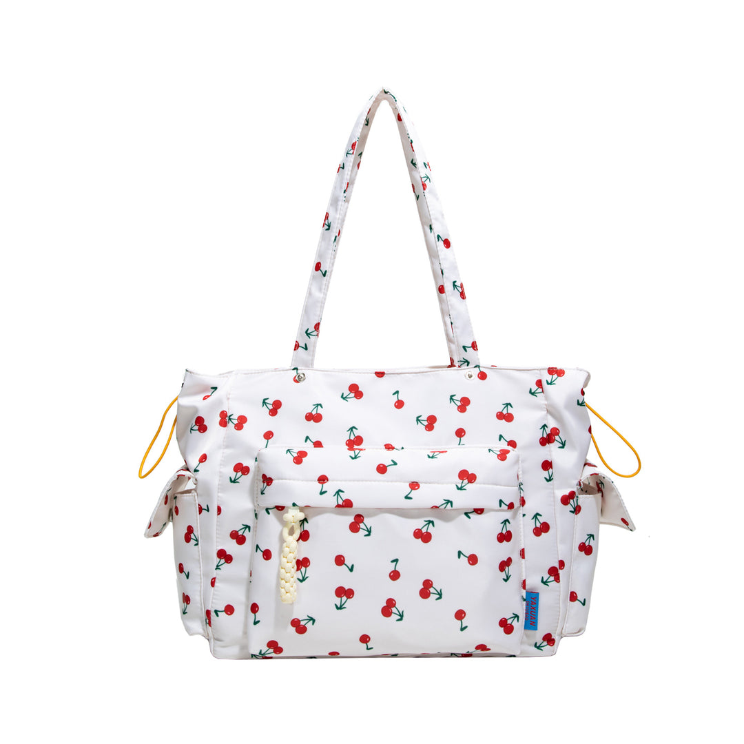 Cherry Print Multi-Pocket Tote Bag Stornfield