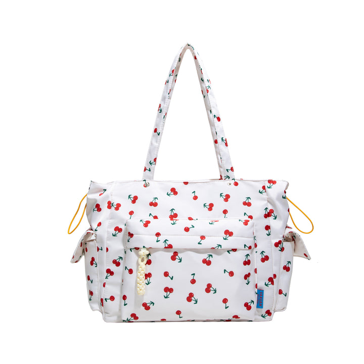 Cherry Print Multi-Pocket Tote Bag Stornfield