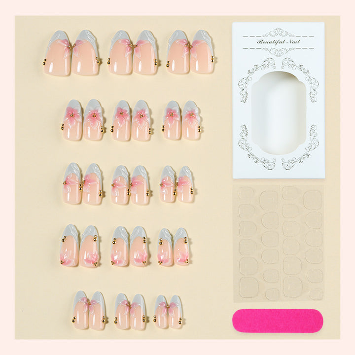 Premium Floral Press-On Nail Set Stornfield