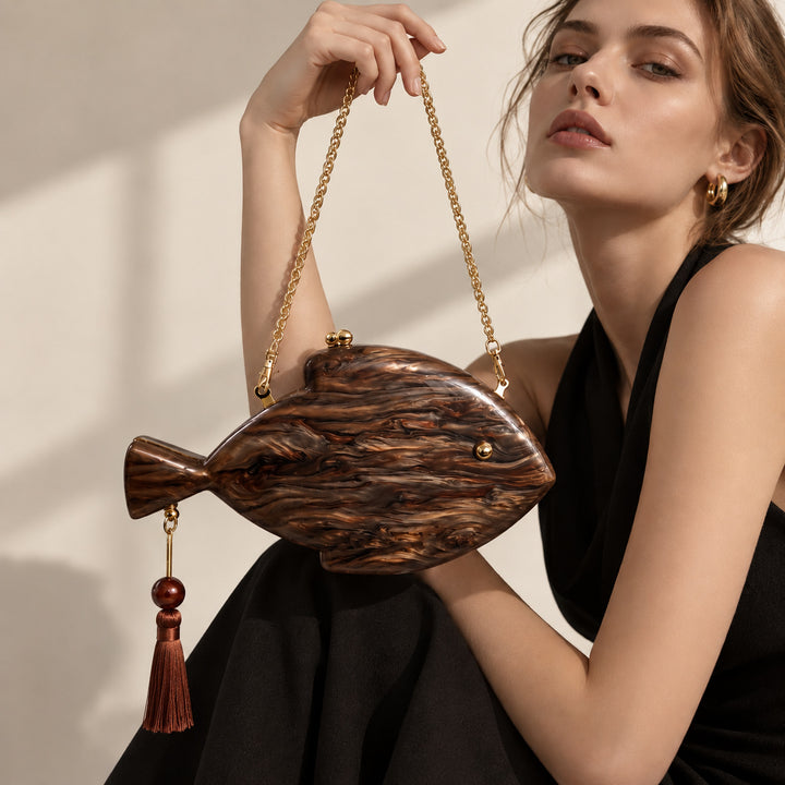 Novelty Fish-Shaped Clutch Bag