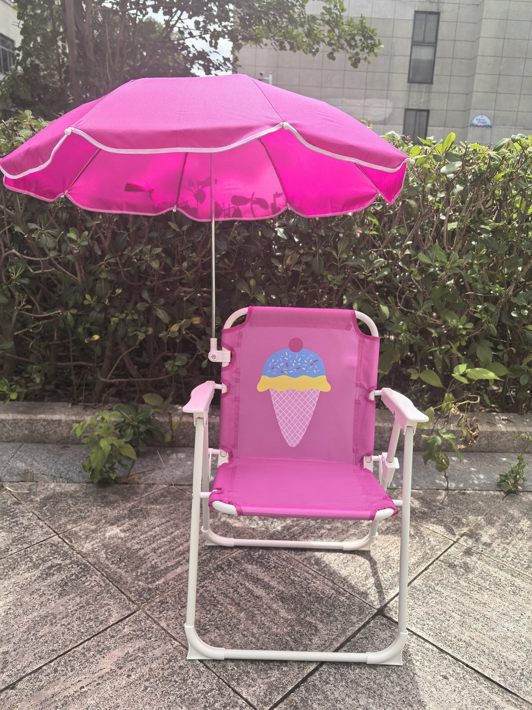 Ladies high chair with sun protection and animal motif Stornfield