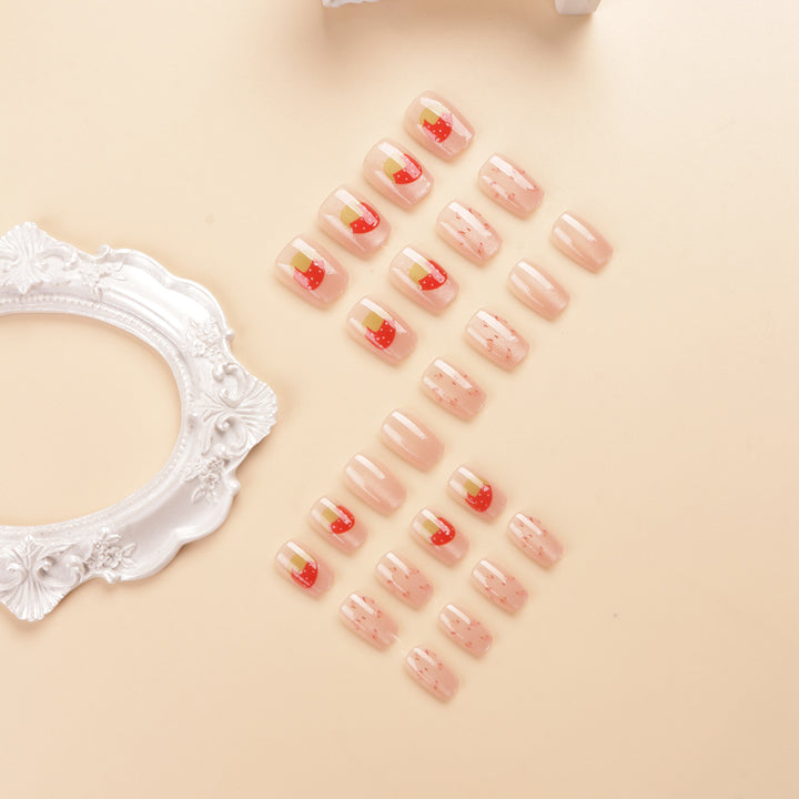 Cute Strawberry-Themed Press-On Nail Set Stornfield