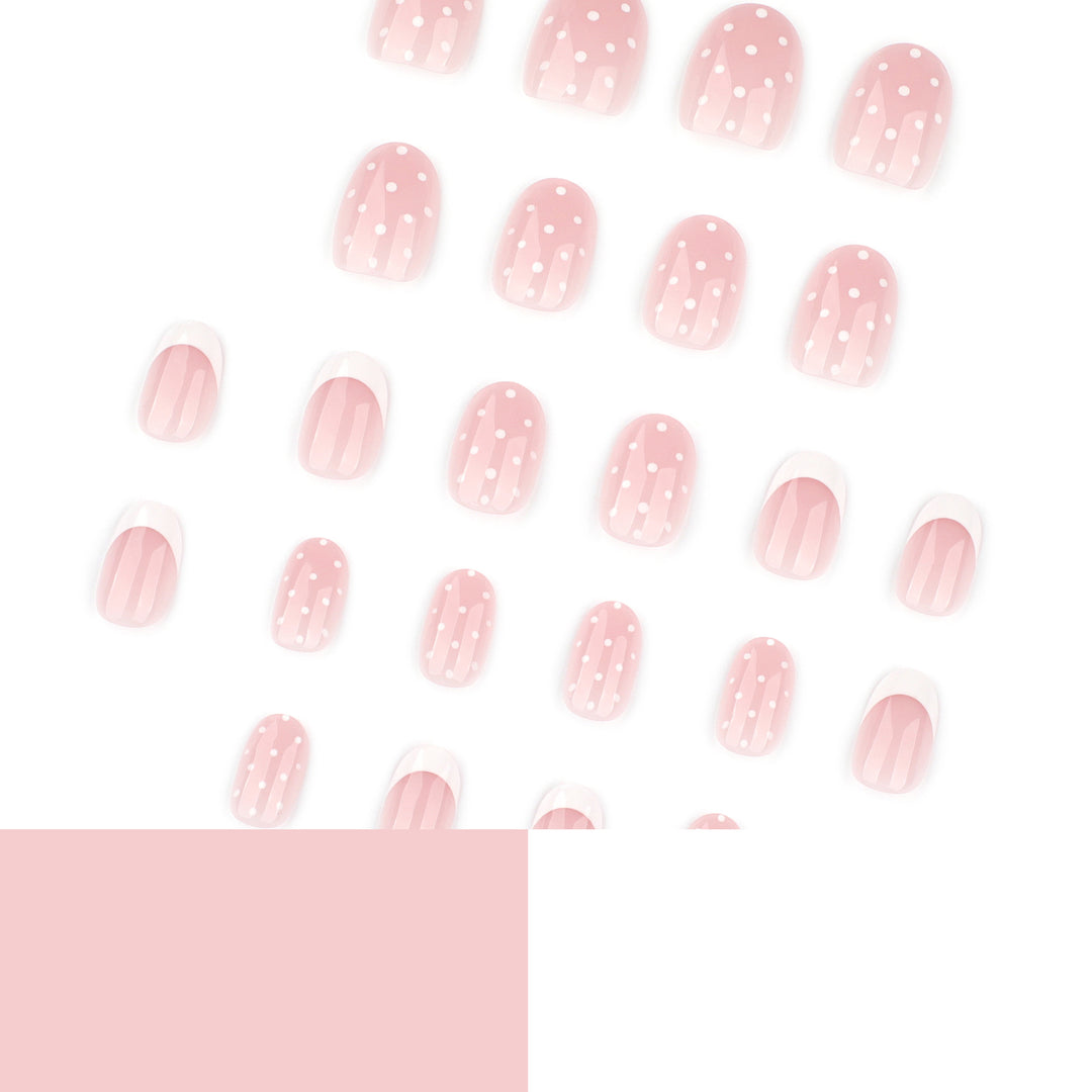 Elegant artificial nails with modern dots and fresh design Stornfield