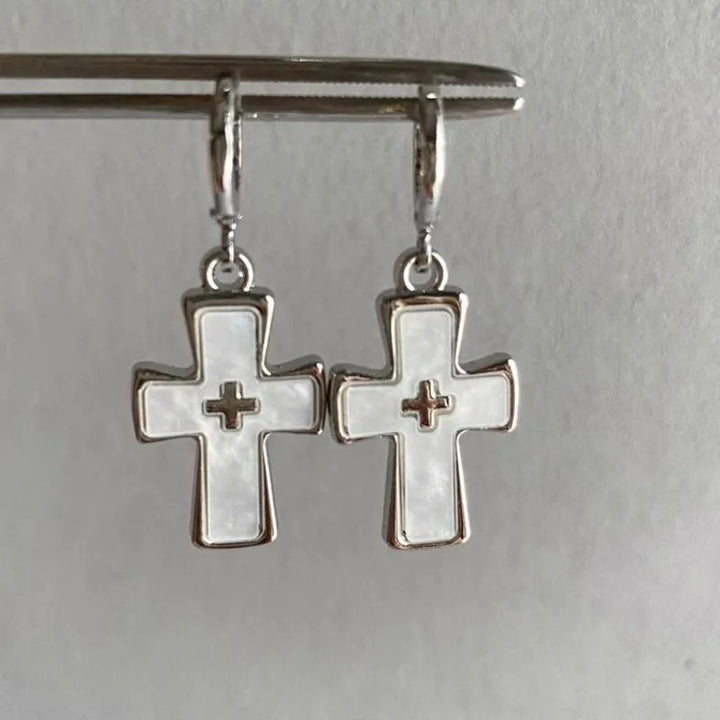 Heart-Inspired Cross Dangle Earrings Stornfield