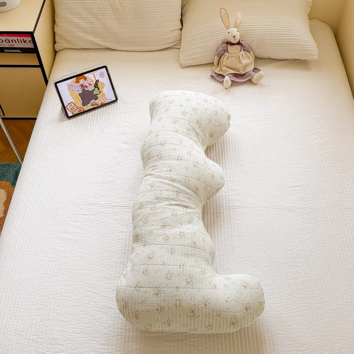 Ergonomic pregnancy and nursing body pillow with C-shape