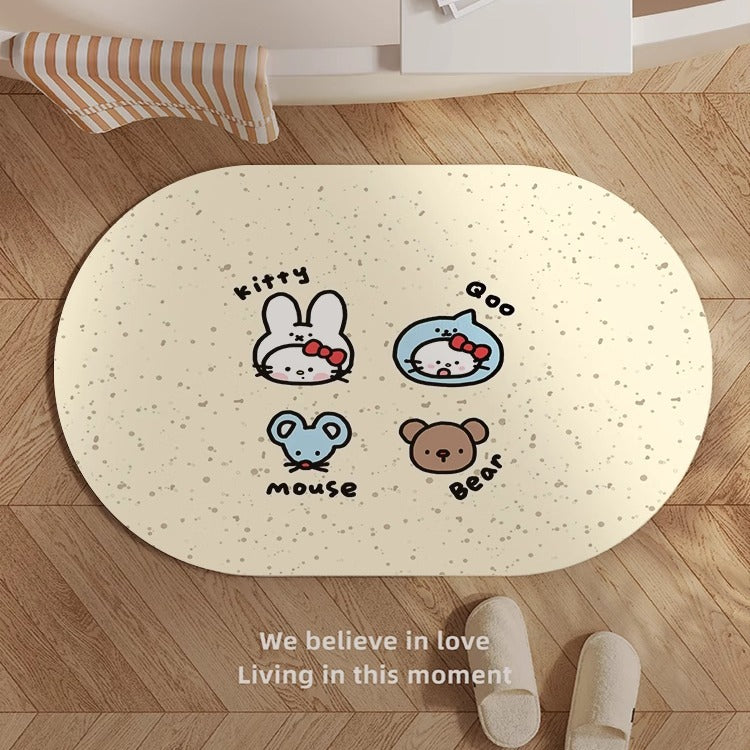 Cute Kitty-Themed Memory Foam Bath Mat Stornfield