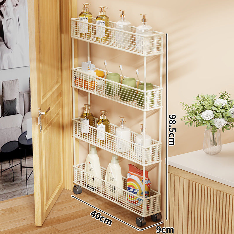 Slim Narrow Pull-Out Mesh Storage Organizer for Cabinet and Door Gap