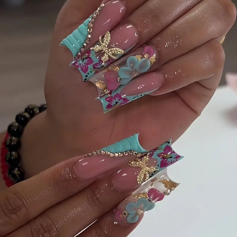 3D Floral Decorative Press-On Nail Art Stornfield