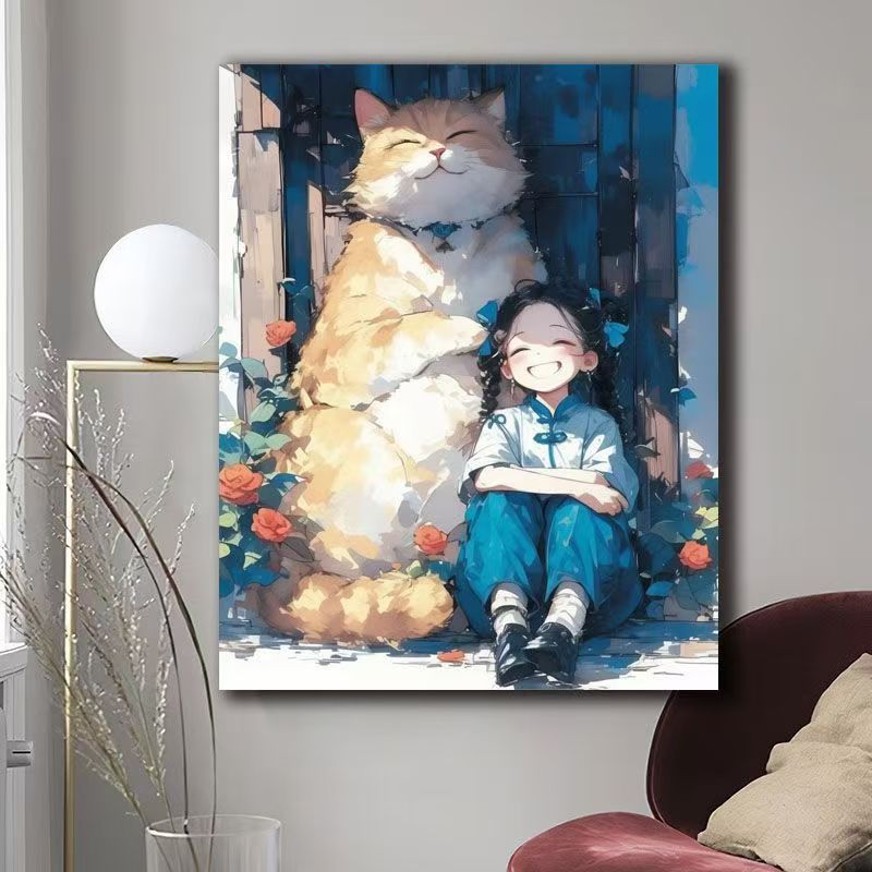 Illustrated Cat-Themed Wall Art Stornfield