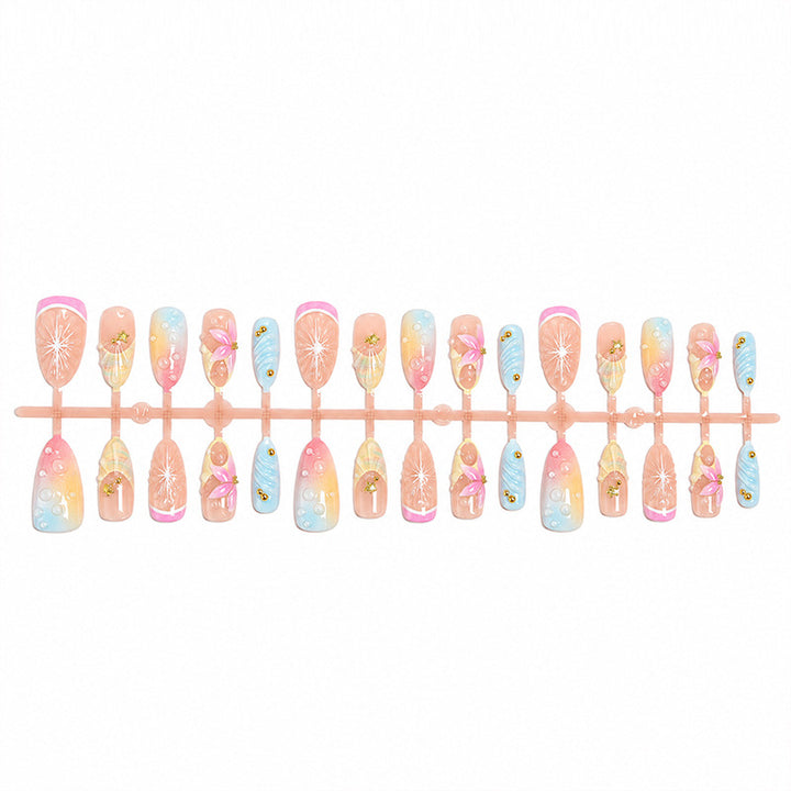 Artificial nails with creative flower and glitter detail Stornfield