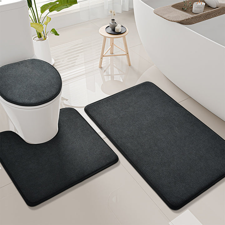 Textured Non-Slip Toilet Rug Set