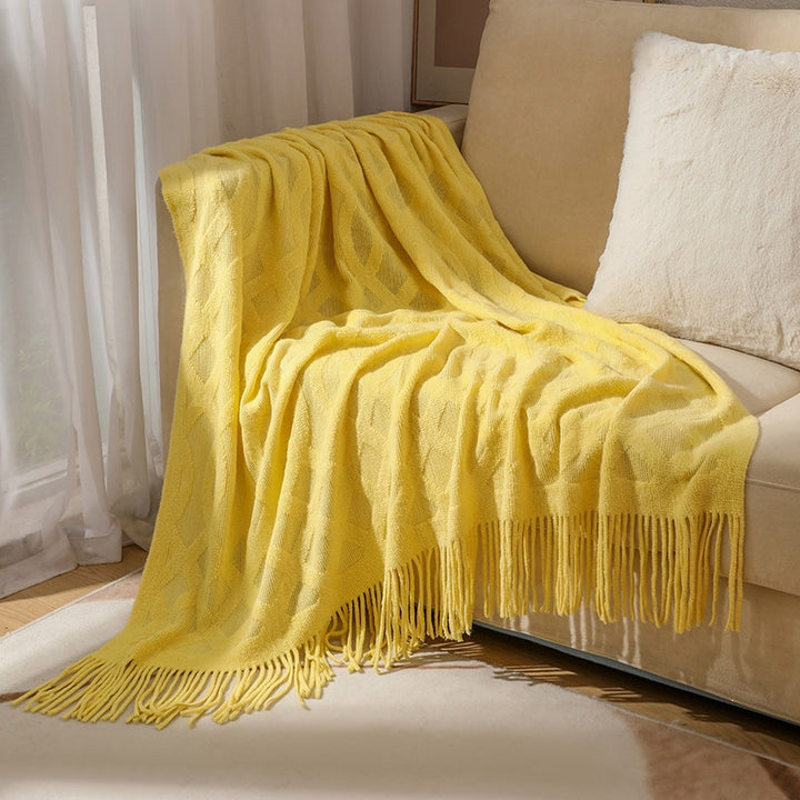 Cozy Textured Knit Throw Blanket
