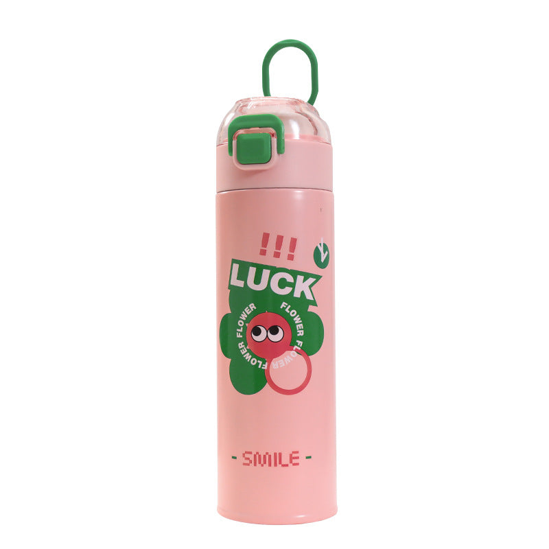 Insulated drinking bottle with innovative leak protection and practical carrying strap Stornfield