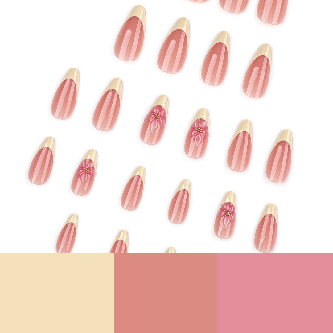 Artful stiletto nails with elegant flower accent Stornfield