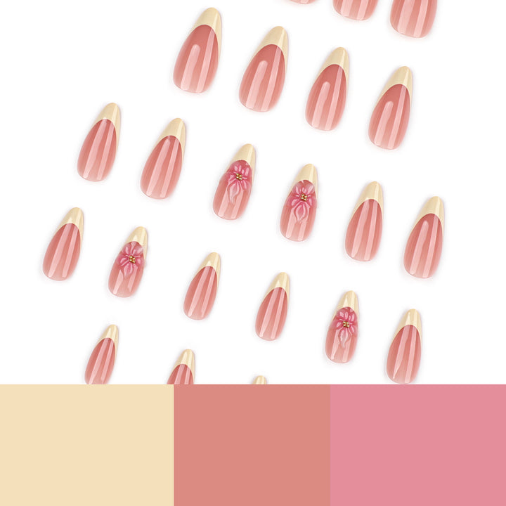 Artful stiletto nails with elegant flower accent Stornfield