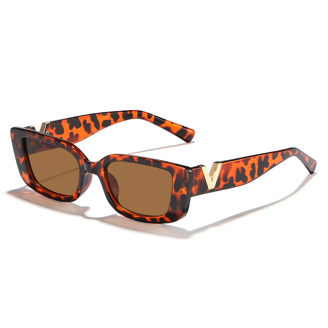 Ladies fashionable square sunglasses with golden accents Stornfield