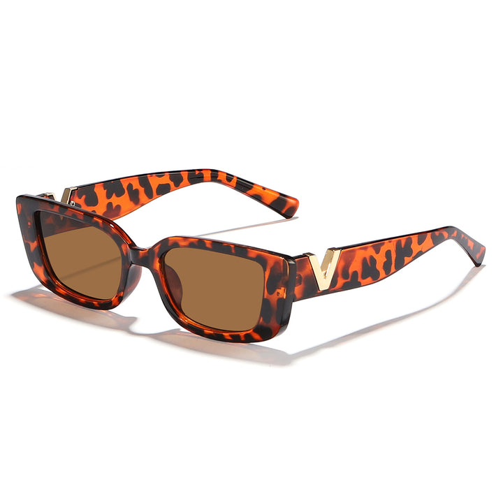 Ladies fashionable square sunglasses with golden accents Stornfield