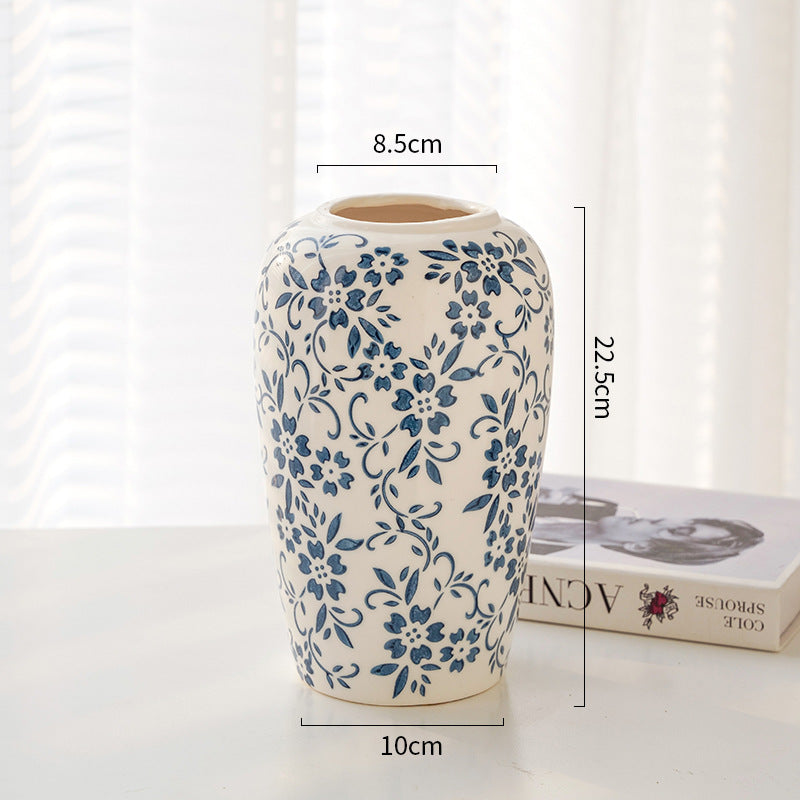 Floral Patterned Ceramic Vase