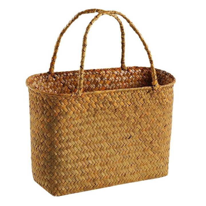 Unisex Handwoven Shopping Container with Double Handle Stornfield