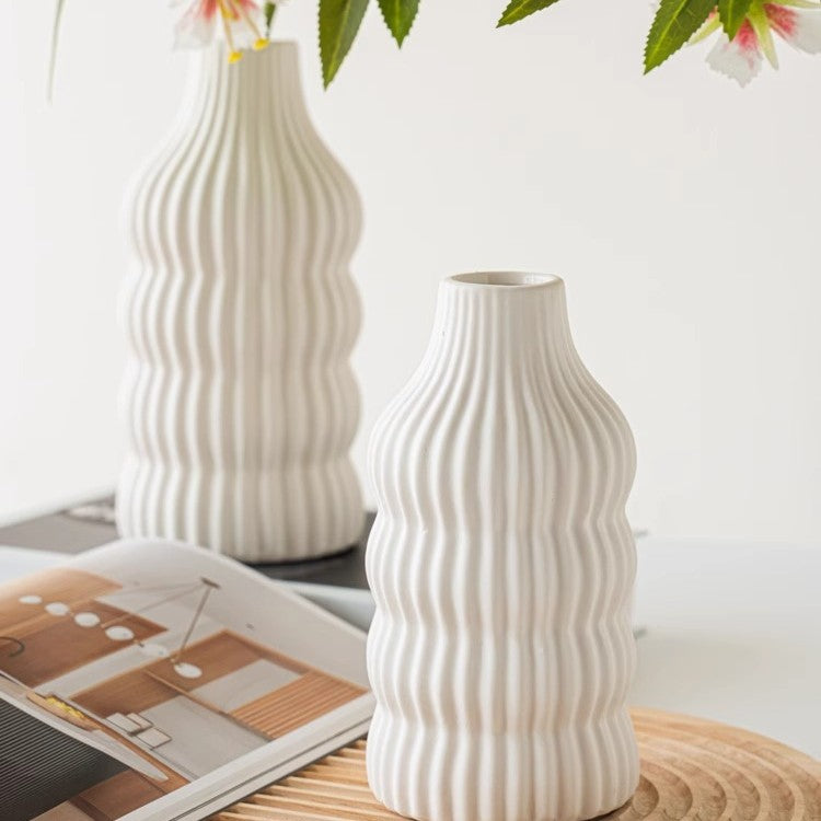 Stylish ceramic vase with wave structure Stornfield
