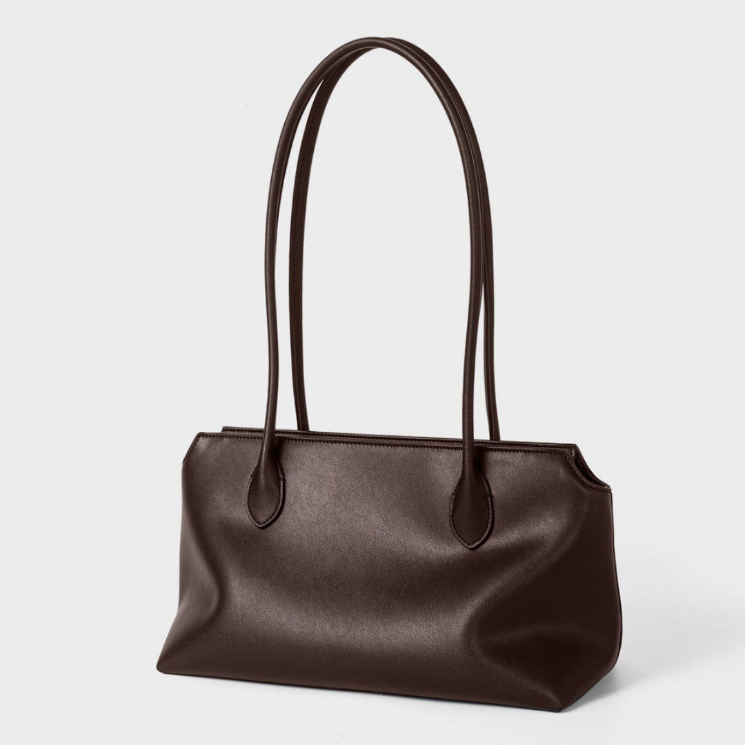 Long-Handle Structured Rectangle Shoulder Tote Bag