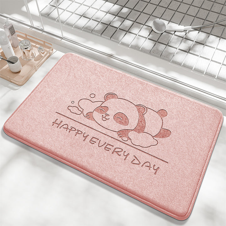 Playful Bunny Design Bath Mat Stornfield