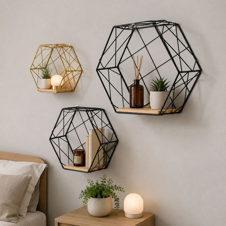 Geometric Wire Shelf Organizer
