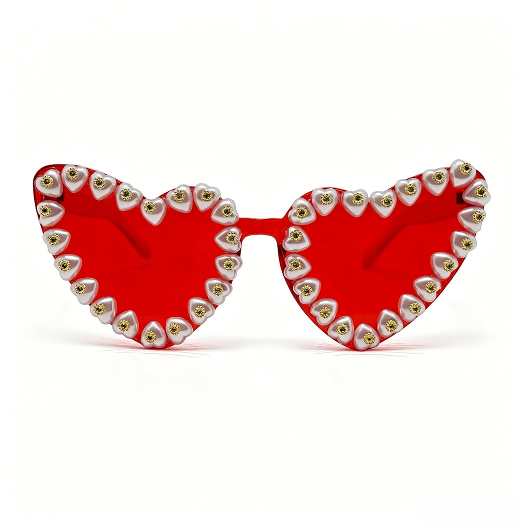 Women Heart-Shaped Sunglasses with Extravagant Jewelry Details Stornfield