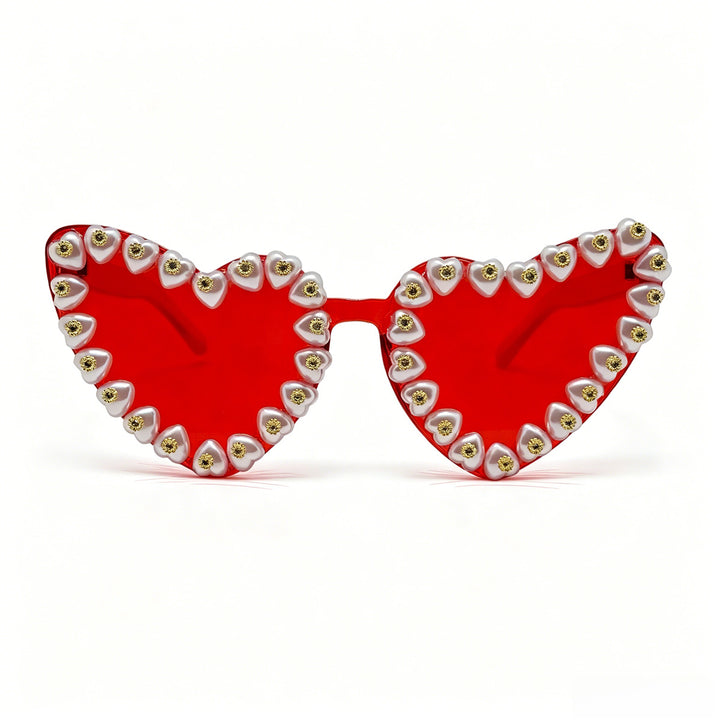Women Heart-Shaped Sunglasses with Extravagant Jewelry Details Stornfield