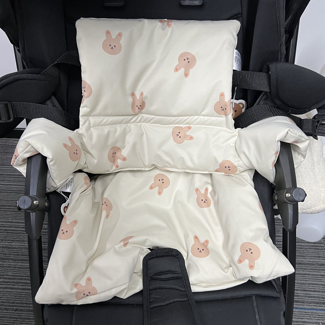 Padded Gingham High Chair Cushion Set with Teddy Appliqué