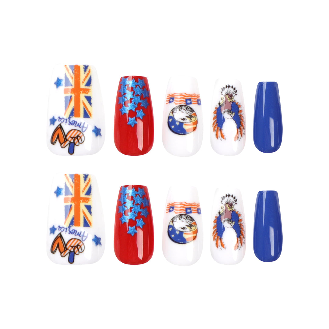 Artistic Nail Extensions with Patriotic Designs Stornfield