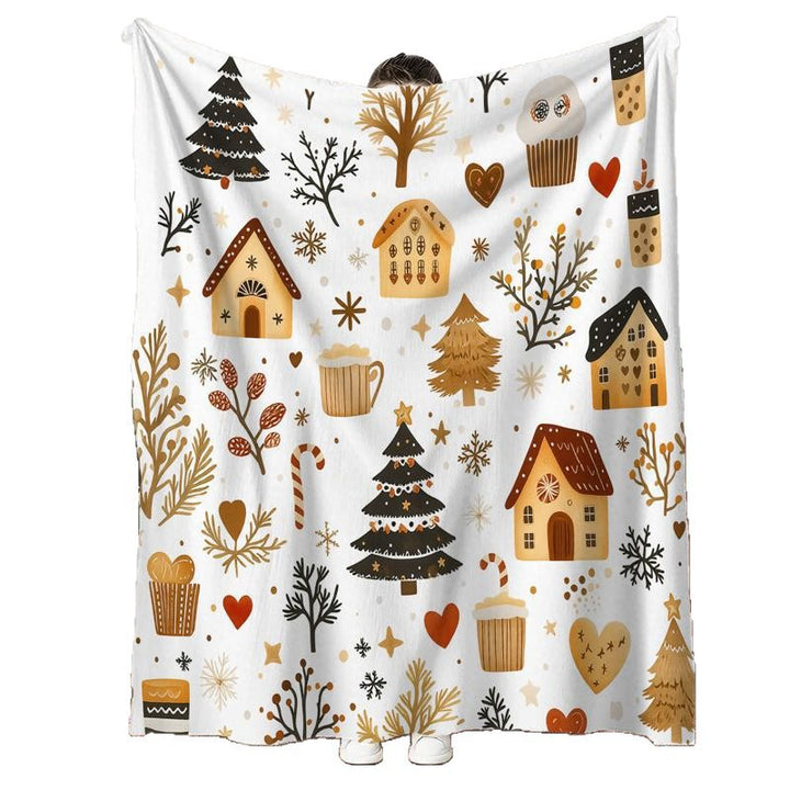 Cozy Holiday-Themed Fleece Throw Blanket