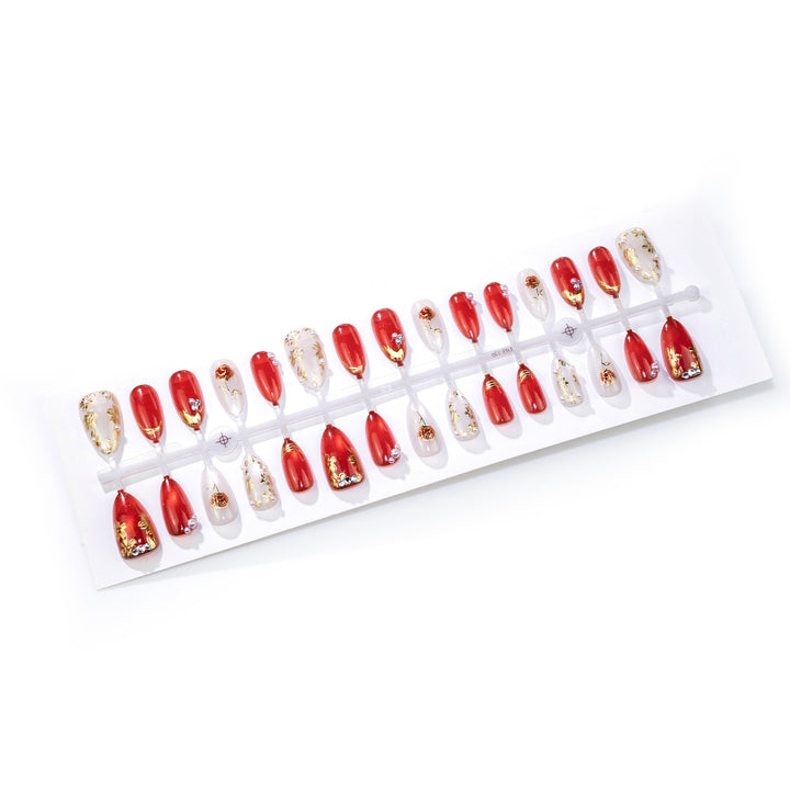 Elegant Floral Accent Press-On Nail Set