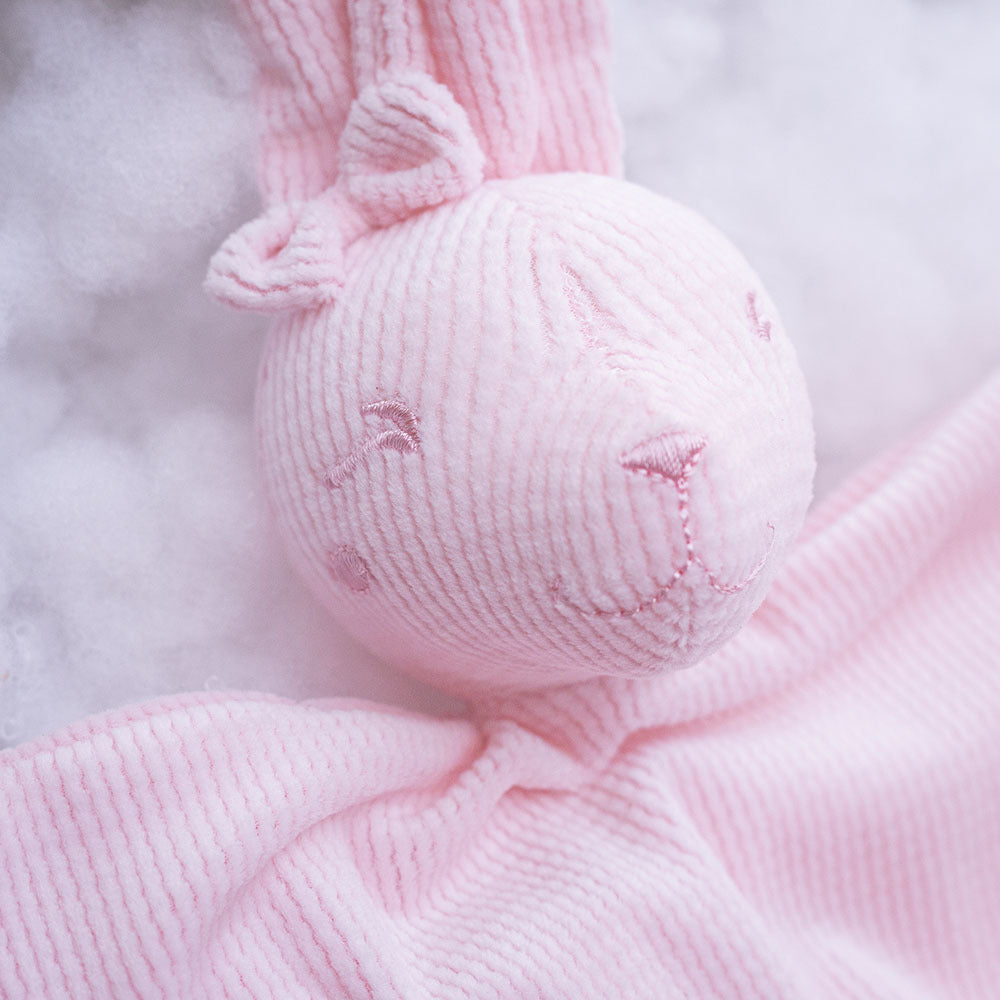 Plush Baby Comforter Cat Lovey with Corduroy Texture