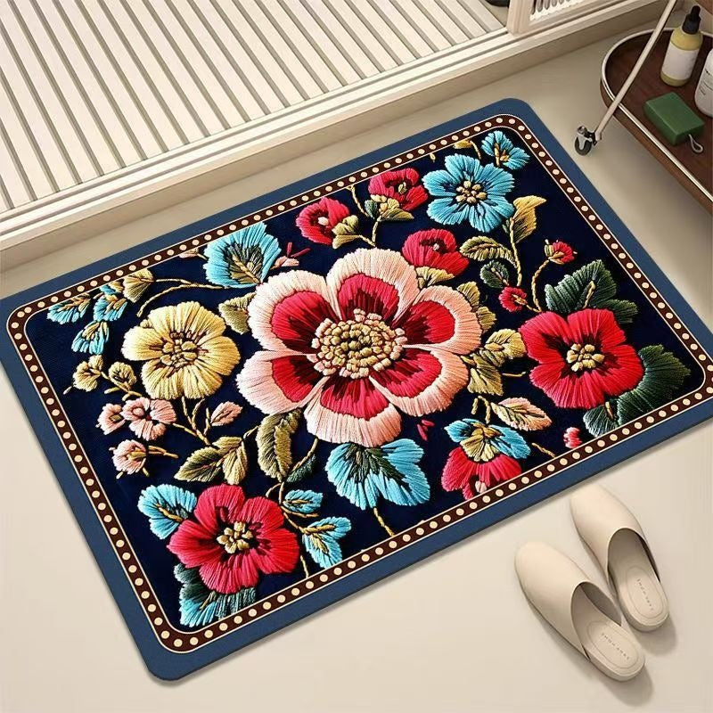Luxurious Embroidered Floral Area Rug Stornfield