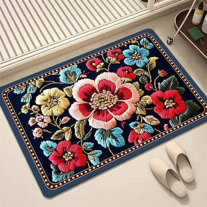 Luxurious Embroidered Floral Area Rug Stornfield