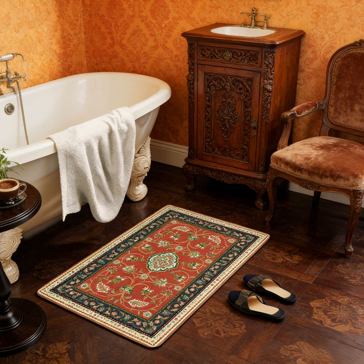 Floral-Patterned Luxury Bath Mat Stornfield
