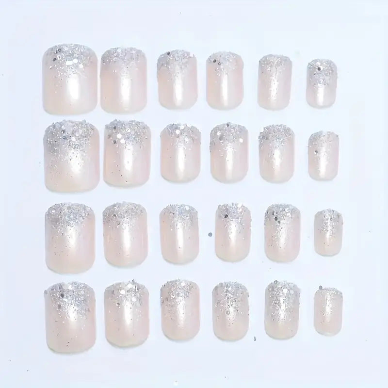 Glamorous Sparkling Square Press-On Nails Stornfield