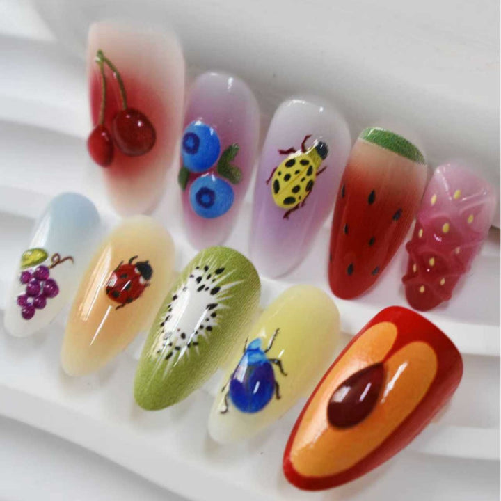 Artistic 3D Fruit Nail Design Stornfield