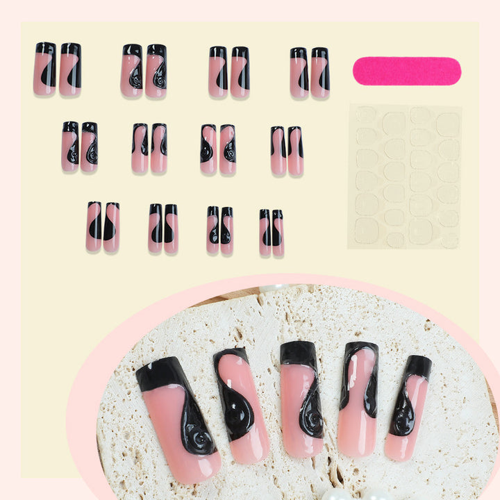 Artistic Gel Press-On Nail Set with Dripping Design Stornfield